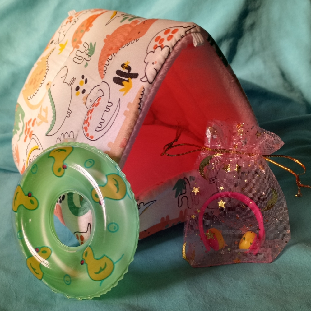 Baby Small Reptile Accessories Kit Lizard Gecko Hide Bed Floaty Headphone Dragon